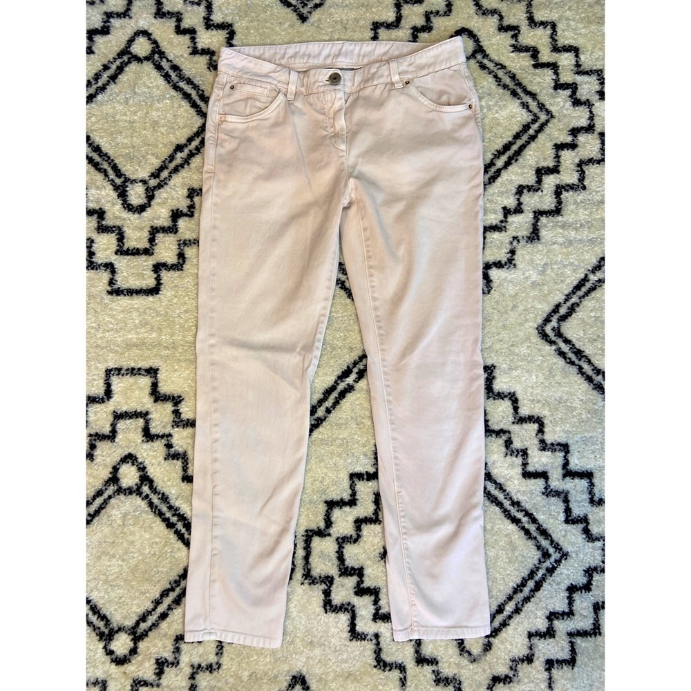 Brunello Cucinelli Light Pink Straight Leg Denim Pants Size 10